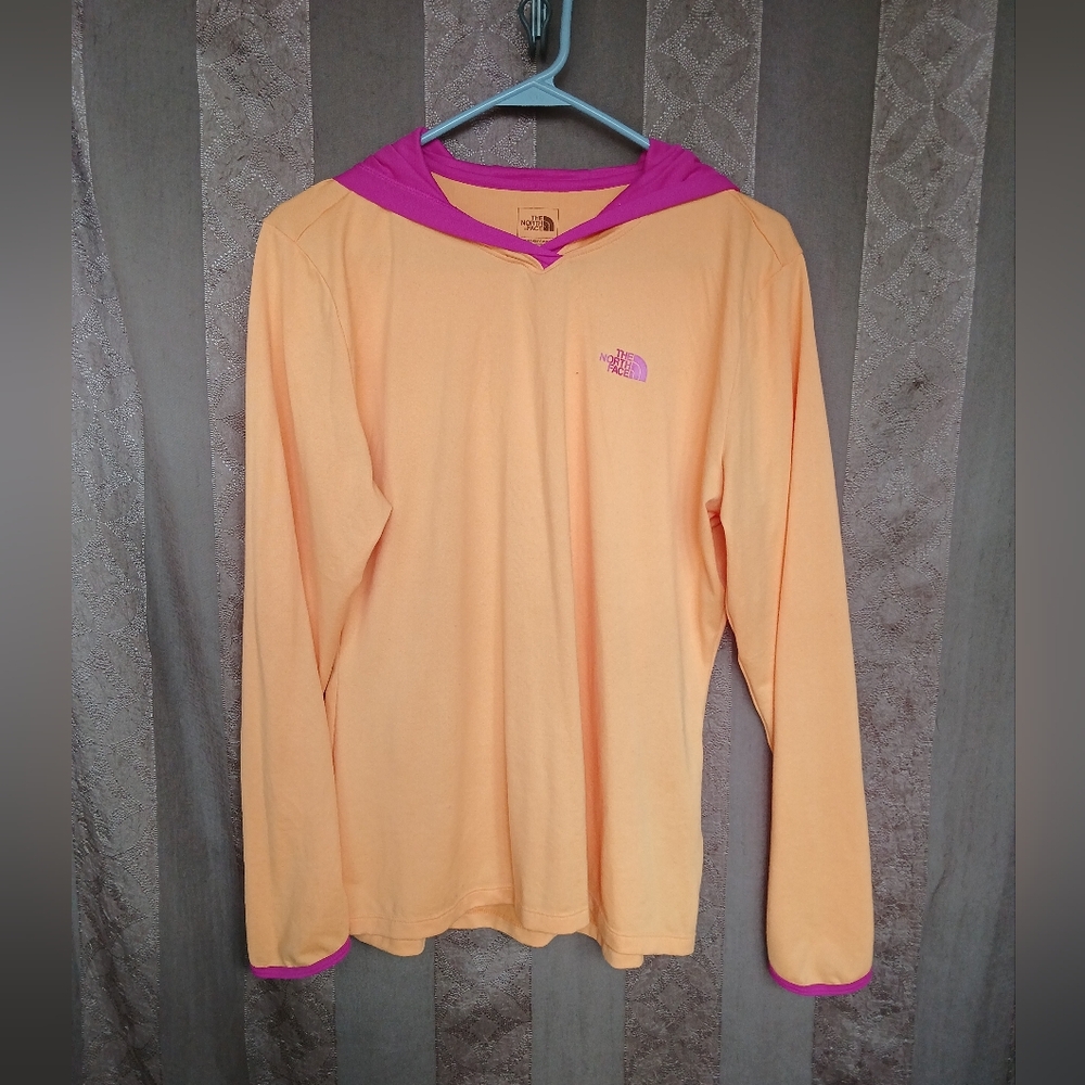 💎 The North Face Women's Flashdry Yellow-Orange Long Sleeve Hoodie #0190